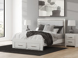 Furniture City Biloxi - Ashley Furniture - Zuraleus Bedroom - Queen Upholstered Panel Storage Bed / White - PCB3381B4