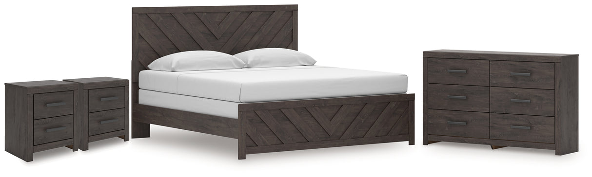 Furniture City Biloxi - Ashley Furniture - Prendonea King Panel Bed, Dresser and 2 Nightstands - King Panel Bed, Dresser and 2 Nightstands - B3789B13