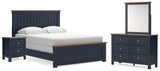 Furniture City Biloxi - Ashley Furniture - Landocken Queen Panel Bed, Dresser, Mirror and Nightstand - Queen Panel Bed, Dresser, Mirror and Nightstand - B414B18