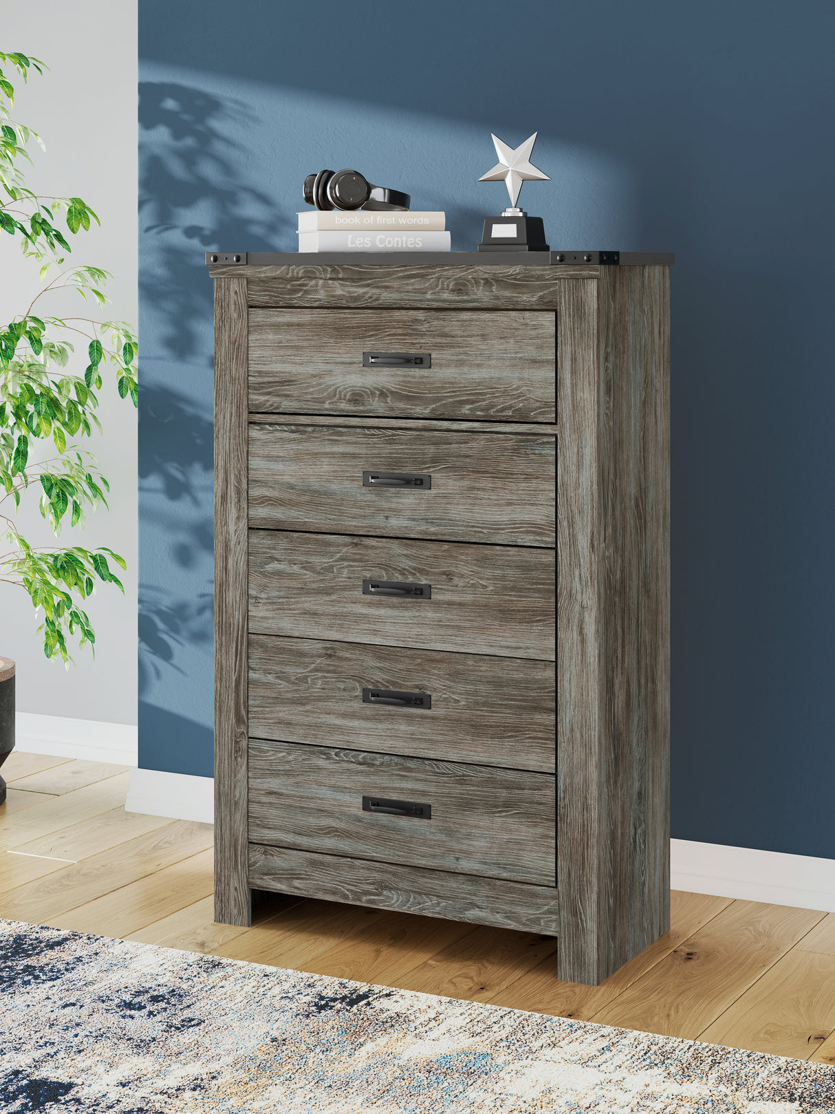 Furniture City Biloxi - Ashley Furniture - Frandern Bedroom - Queen Panel Bed / Black/Gray - B4480B21