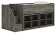Furniture City Biloxi - Ashley Furniture - Frandern Twin Loft Bed with Bookcase Storage - Twin Loft Bed with Bookcase Storage / Warm Gray - B4480B25