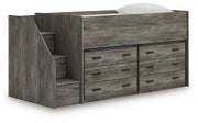 Furniture City Biloxi - Ashley Furniture - Frandern Twin Loft Bed with Drawer Storage - Twin Loft Bed with Drawer Storage / Warm Gray - B4480B26