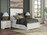 Furniture City Biloxi - Ashley Furniture - Savonport Bedroom - Full Panel Bed with Storage / White/Brown - B4615B19