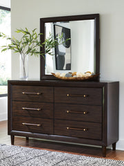 Furniture City Biloxi - Ashley Furniture - Dantenton Bedroom - Dresser and Mirror / Merlot - B611B1