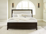 Furniture City Biloxi - Ashley Furniture - Neymorton Bedroom - California King Upholstered Panel Bed / Dark Grayish Brown - B618B5