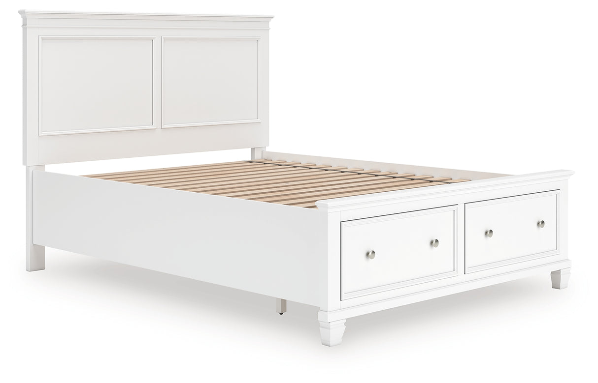 Furniture City Biloxi - Ashley Furniture - Fortman Bedroom - Queen Panel Storage Bed / White - B680B20