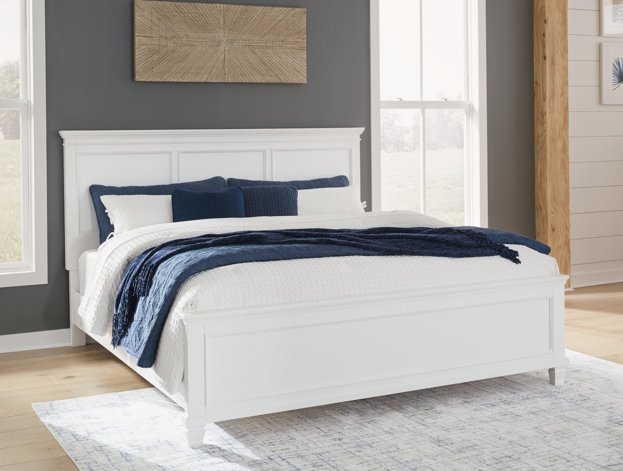 Furniture City Biloxi - Ashley Furniture - Fortman Bedroom - King Panel Bed / White - B680B4