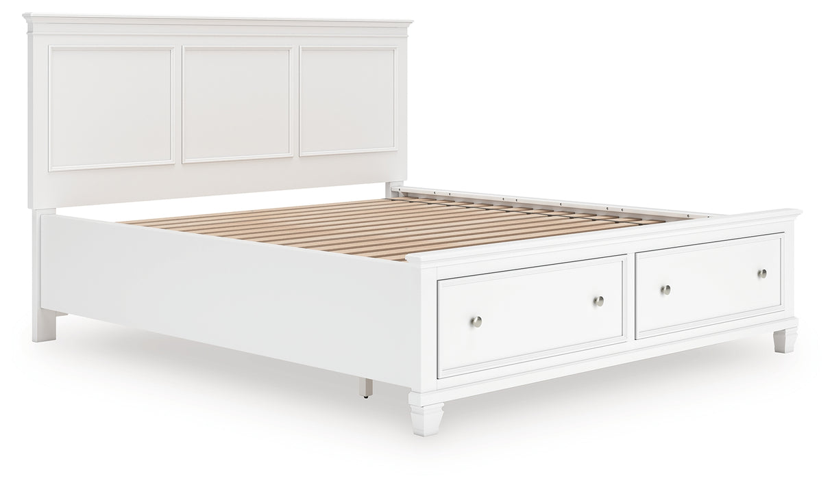 Furniture City Biloxi - Ashley Furniture - Fortman Bedroom - California King Panel Storage Bed / White - B680B23