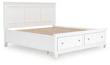 Furniture City Biloxi - Ashley Furniture - Fortman Bedroom - King Panel Storage Bed / White - B680B22