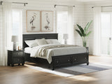 Furniture City Biloxi - Ashley Furniture - Lanolee Bedroom - King Panel Storage Bed / Black - B687B19