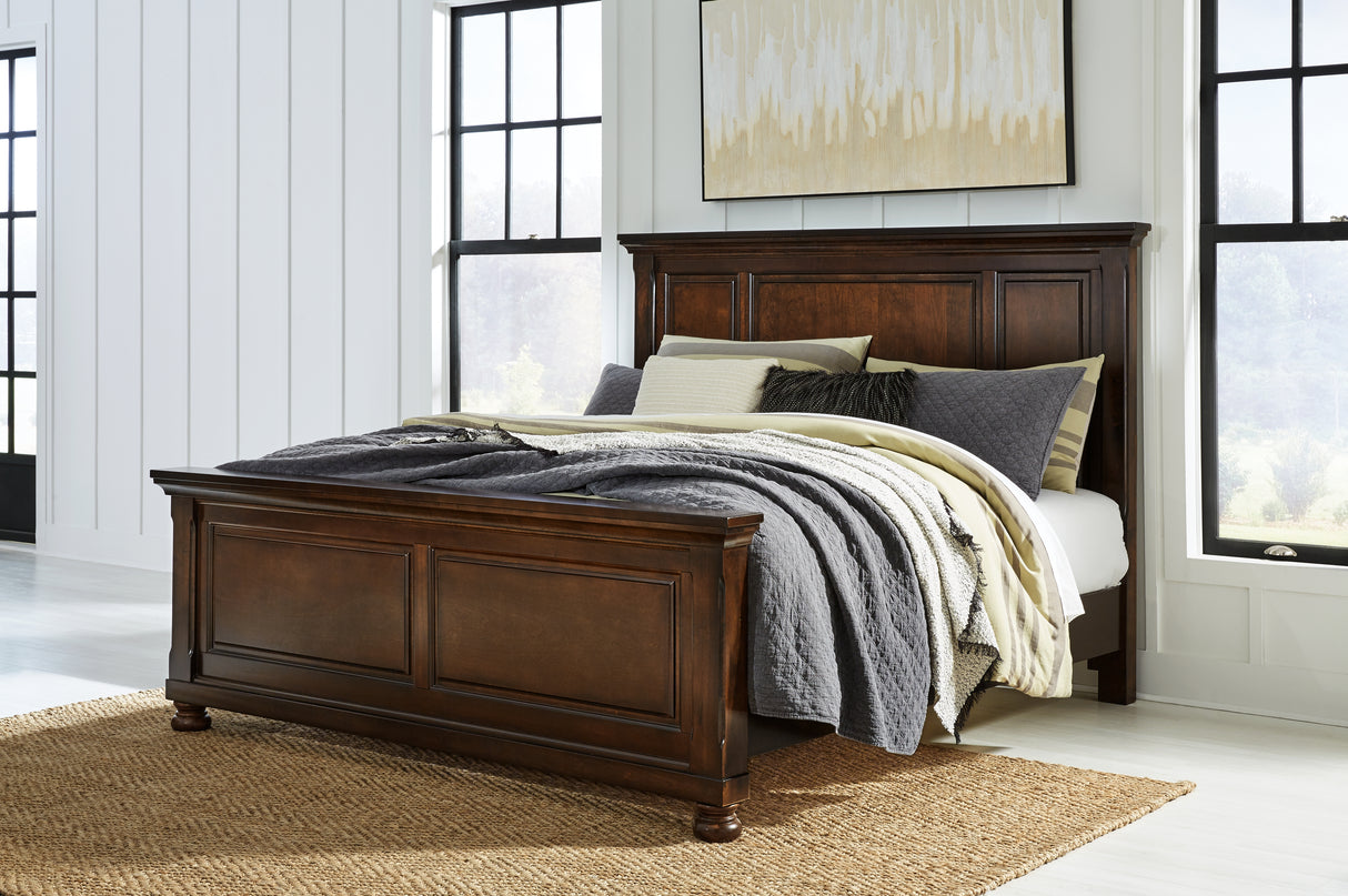 Furniture City Biloxi - Ashley Furniture - Porter Bedroom - King Panel Bed / Rustic Brown - B697B11