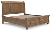 Furniture City Biloxi - Ashley Furniture - Feddinger Bedroom - King Storage Sleigh Bed / Medium Brown - PCB779B8