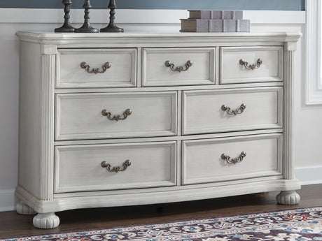 Furniture City Biloxi - Ashley Furniture - Montelaine Bedroom - California King Upholstered Panel Bed / Antique White - B795B7