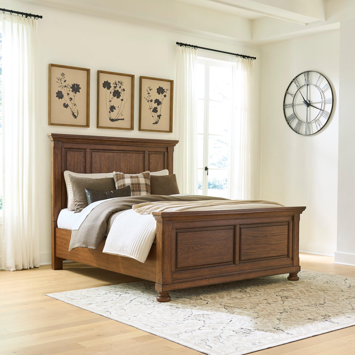 Furniture City Biloxi - Ashley Furniture - Zackaryn Bedroom - Queen Panel Bed / Warm Brown - PCB807B2
