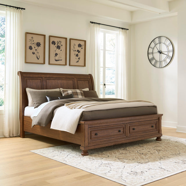 Furniture City Biloxi - Ashley Furniture - Zackaryn Bedroom - California King Sleigh Storage Bed - PCB807B9