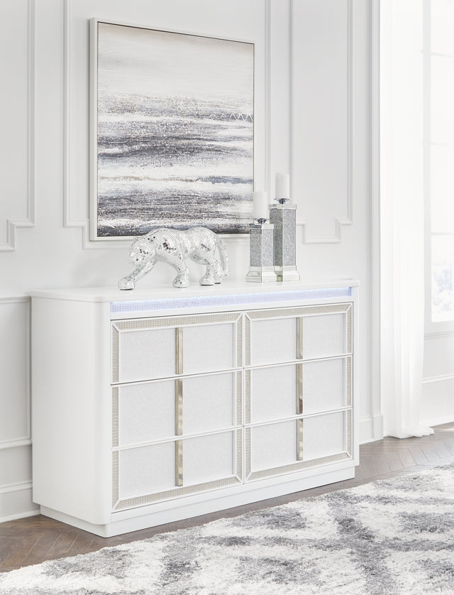 Furniture City Biloxi - Ashley Furniture - Chalanna Bedroom - Five Drawer Chest / White - B822-46