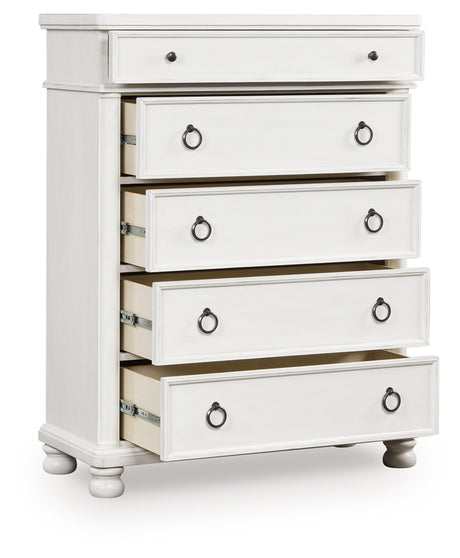 Furniture City Biloxi - Ashley Furniture - Rowlenstown Bedroom - Dresser and Mirror / Antique White - PCB823B1