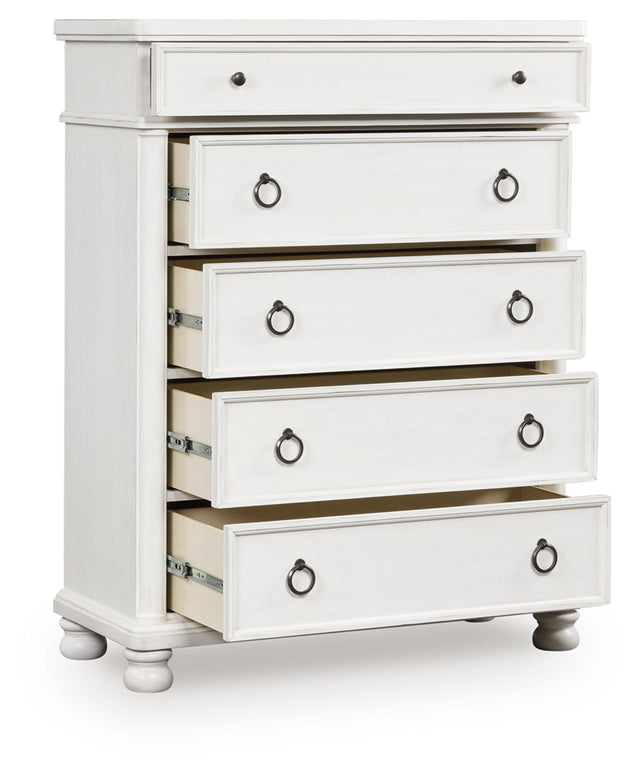 Furniture City Biloxi - Ashley Furniture - Rowlenstown Bedroom - Dresser and Mirror / Antique White - PCB823B1