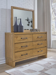 Furniture City Biloxi - Ashley Furniture - Sherbana Bedroom - Dresser and Mirror / Light Brown - B833B1