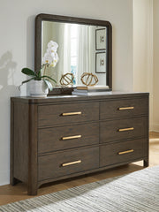 Furniture City Biloxi - Ashley Furniture - Radkin Bedroom - Dresser and Mirror / Burnished Brown - PCB843B1