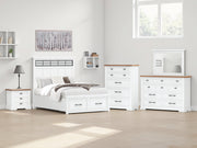Furniture City Biloxi - Ashley Furniture - Ashbryn Bedroom - Queen Panel Storage Bed / White/Natural - B844B2