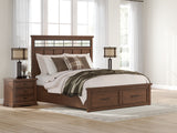Furniture City Biloxi - Ashley Furniture - Taffenbrook Bedroom - California King Panel Storage Bed / Medium Brown - B849B5