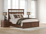 Furniture City Biloxi - Ashley Furniture - Taffenbrook Bedroom - California King Panel Storage Bed / Medium Brown - B849B5
