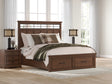 Furniture City Biloxi - Ashley Furniture - Taffenbrook Bedroom - King Panel Storage Bed / Medium Brown - B849B4