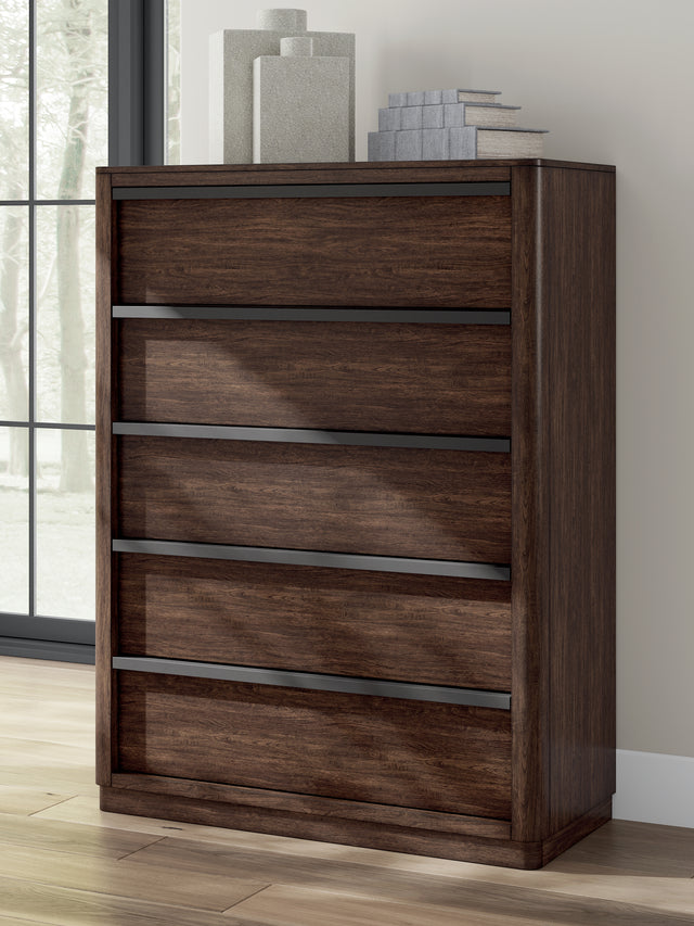 Furniture City Biloxi - Ashley Furniture - Dilenno Bedroom - California King Canopy Bed / Dark Brown - PCB857B7