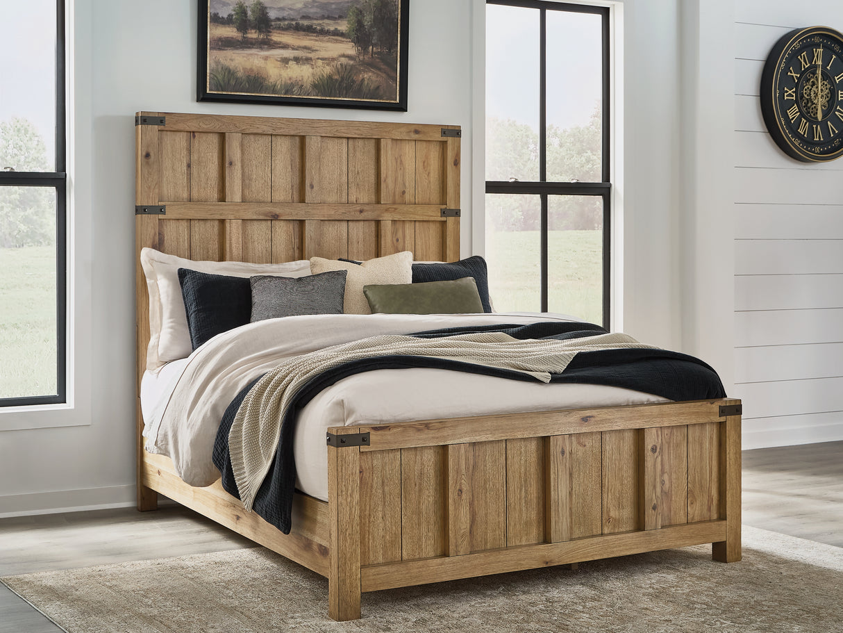 Furniture City Biloxi - Ashley Furniture - Ridgester Bedroom - Queen Panel Bed / Light Brown - B858B2