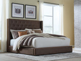 Furniture City Biloxi - Ashley Furniture - Lavernty Bedroom - Queen Upholstered Storage Bed / Coffee - PCB9002B1
