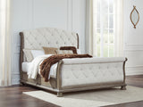 Furniture City Biloxi - Ashley Furniture - Ardenfield Bedroom - California King Upholstered Sleigh Bed / Light Brown - B944B5