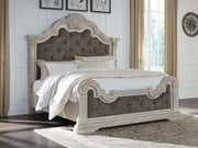 Furniture City Biloxi - Ashley Furniture - Bruchandi Bedroom - King Upholstered Panel Bed / Antique White - PCB948B4