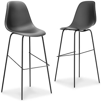 Furniture City Biloxi - Ashley Furniture - Forestead Dining Room - Bar Height Bar Stool (Set of 2) / Black - D130-130X2