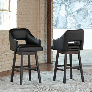 Furniture City Biloxi - Ashley Furniture - Tallenger Dining Room - Counter Height Bar Stool (Set of 2) / Dark Gray - D380-624X2