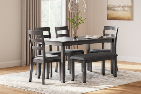 Furniture City Biloxi - Ashley Furniture - Bridson Dining Room - Square Counter TBL Set (5/CN) / Gray - D383-223