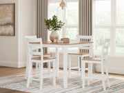 Furniture City Biloxi - Ashley Furniture - Gesthaven Dining Room - DRM Counter Table Set (5/CN) / Natural/White - D398-223