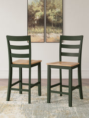 Furniture City Biloxi - Ashley Furniture - Gesthaven Dining Room - Counter Height Barstool (Set of 2) / Natural/Green - D401-124X2