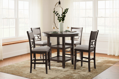 Furniture City Biloxi - Ashley Furniture - Langwest Dining Room - DRM Counter Table Set (5/CN) / Brown - D422-223