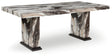 Furniture City Biloxi - Ashley Furniture - Jeshina Dining Table - Dining Table / Dark Brown/Beige - PCD581D4