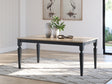 Furniture City Biloxi - Ashley Furniture - Brenkerton Dining Table - Rectangular Dining Room Table / Grayish Brown/Black - PCD591-25
