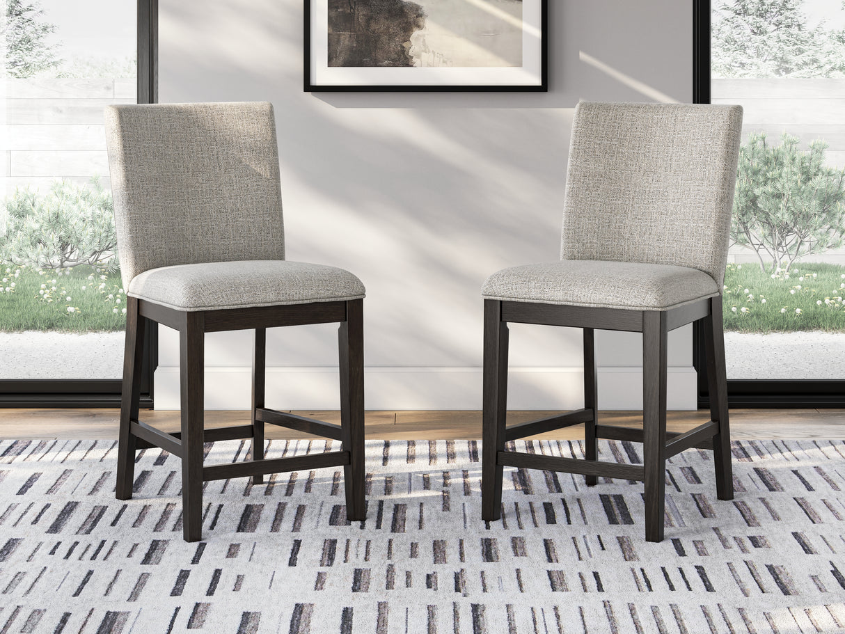 Furniture City Biloxi - Ashley Furniture - Neymorton Dining Room - Counter Height Barstool (Set of 2) / Dark Grayish Brown - D618-124X2