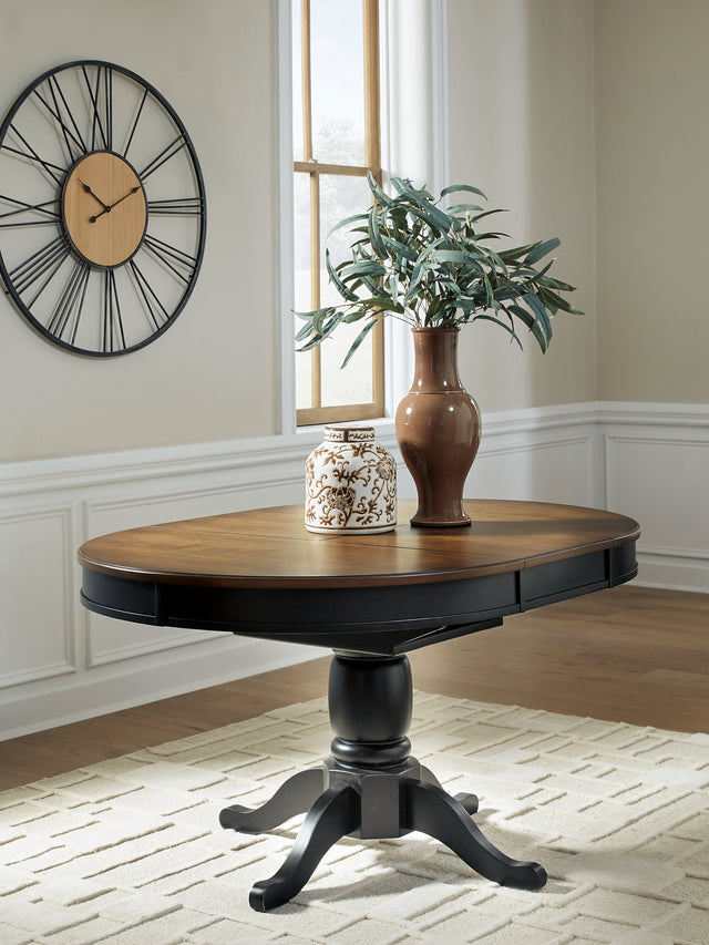Furniture City Biloxi - Ashley Furniture - Clorazi Dining Room - Oval DRM Butterfly EXT Table - PCD619-48