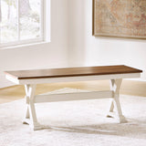 Furniture City Biloxi - Ashley Furniture - Brinfern Dining Room - Large Dining Room Bench / Brown/Antique White / 48"W x 16"D x 19"H - PCD628-00