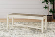 Furniture City Biloxi - Ashley Furniture - Bolanburg Dining Bench - Large UPH Dining Room Bench / Two-tone / 50"W x 15"D x 20"H - D647-00