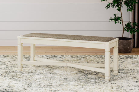 Furniture City Biloxi - Ashley Furniture - Bolanburg Dining Bench - Large UPH Dining Room Bench / Two-tone / 50"W x 15"D x 20"H - D647-00