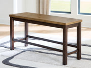 Furniture City Biloxi - Ashley Furniture - Rylandeen Dining Room - Double Counter Bench (1/CN) / Light Brown/Dark Brown - PCD651-09