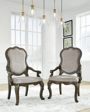 Furniture City Biloxi - Ashley Furniture - Maylee Dining Room - Dining Chair (Set of 2) / Dark Brown - D947-01AX2