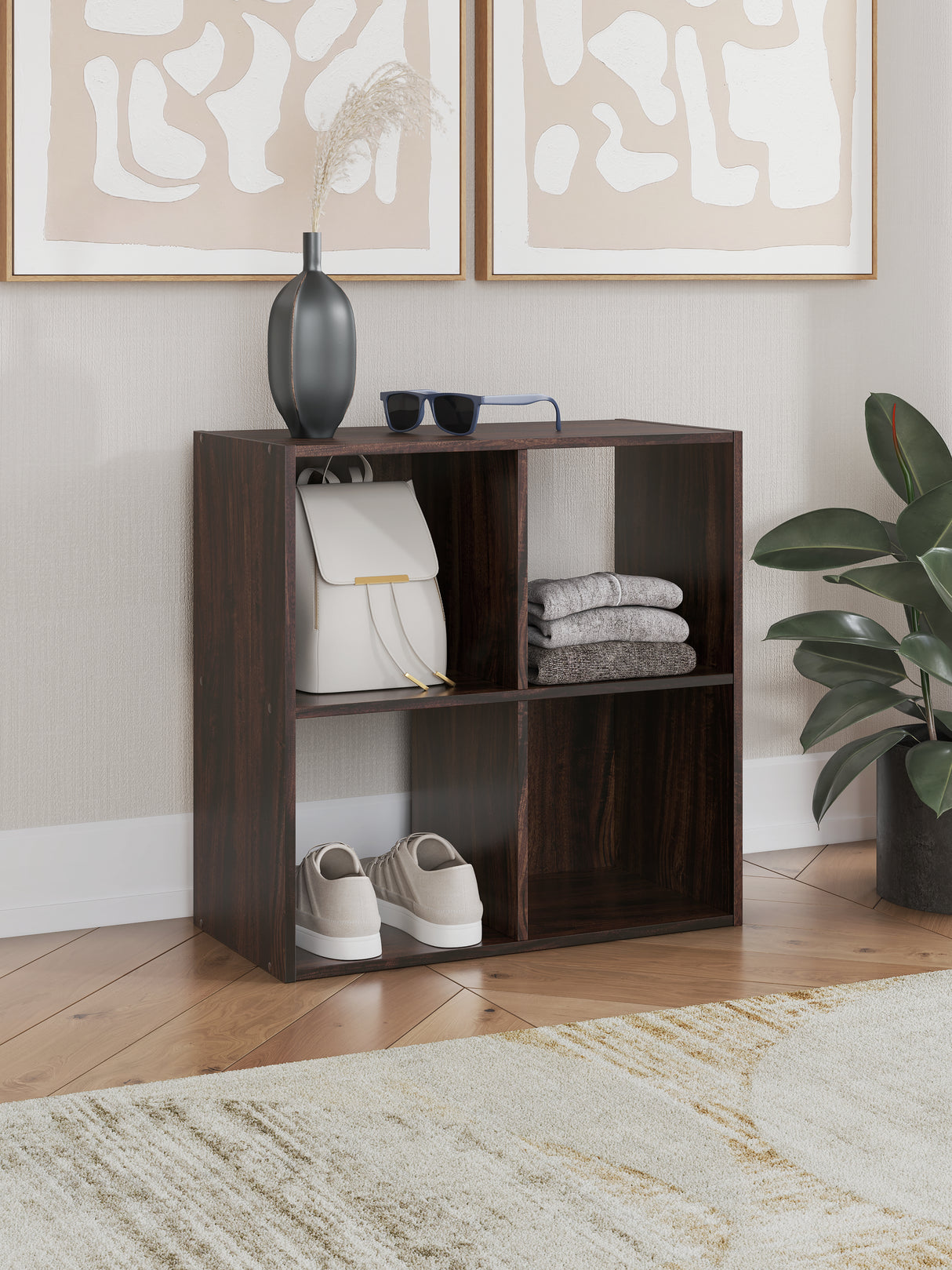 Furniture City Biloxi - Ashley Furniture - Glosmount Four Cube Organizer - Four Cube Organizer / Cherry/Light Brown - EA1055-2X2
