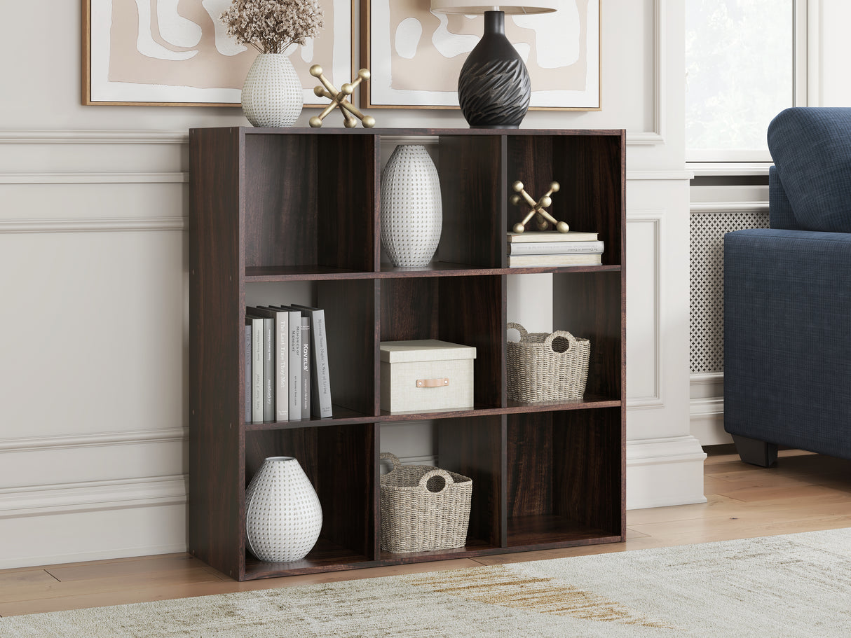 Furniture City Biloxi - Ashley Furniture - Glosmount Nine Cube Organizer - Nine Cube Organizer / Cherry/Light Brown - EA1055-3X3